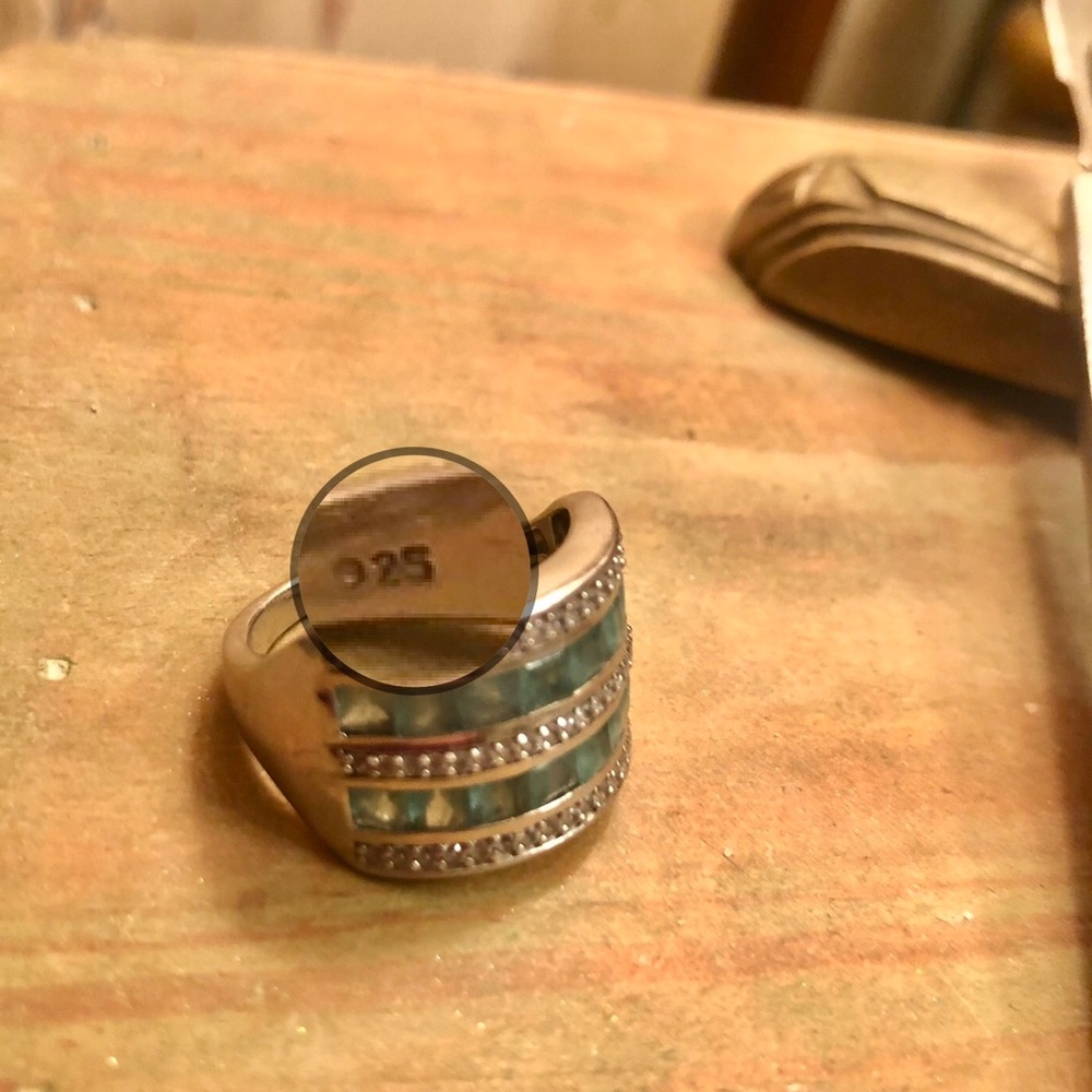 Grandidierite Ring ~ Double Row Size 7.75 - Picture 7 of 11